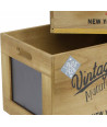 Set 2 cajas madera con pizarra vintage home
