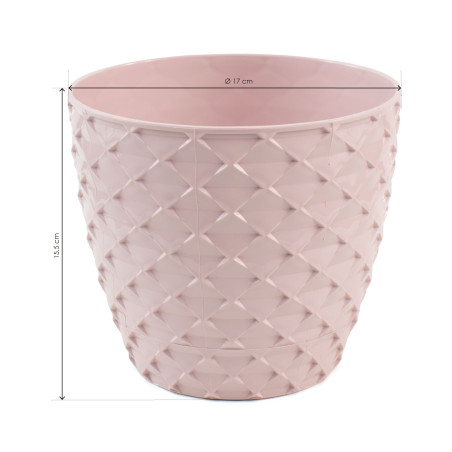 Maceta PVC con plato - Rosa