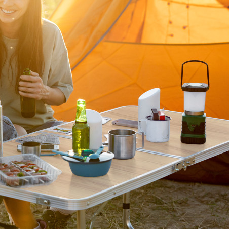 Conjunto de mesa plegable para camping - Imitación Madera