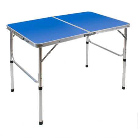 Mesa plegable camping (96x60 cm) aluminio - Azul