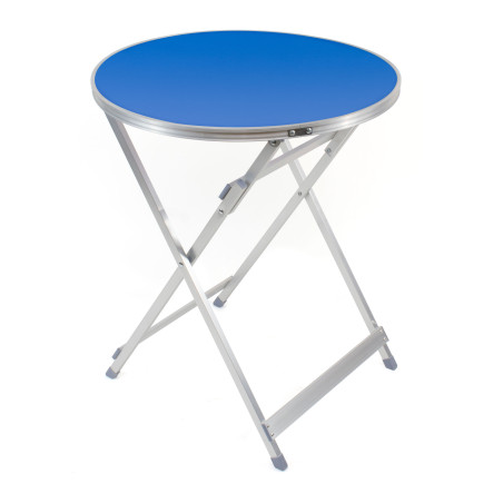 Mesa redonda (Ø60 cm) plegable - Azul