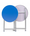 Mesa redonda (Ø60 cm) plegable - Azul