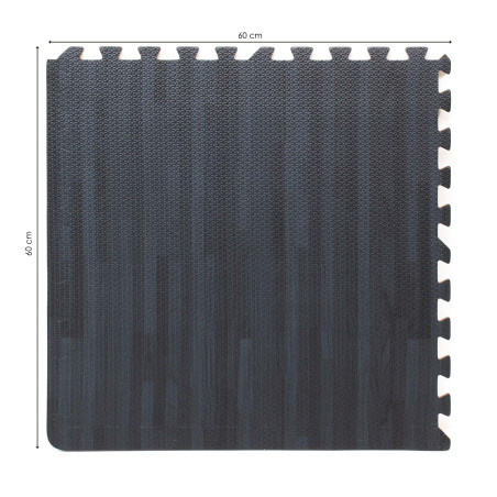 Alfombra puzzle 4 uds parqué madera gris oscuro 60 cm