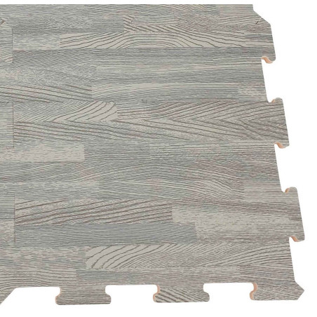 Alfombra puzzle 9 uds parqué madera gris (30x30 cm)