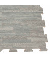 Alfombra puzzle 9 uds parqué madera gris (30x30 cm)