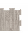 Alfombra puzzle 9 uds parqué madera gris (30x30 cm)