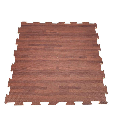 Alfombra puzzle 9 uds parqué madera oscura (30x30 cm)