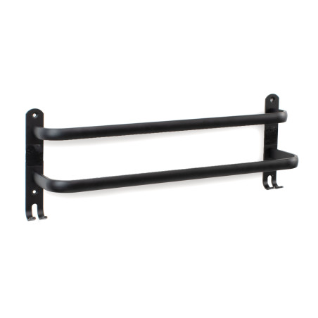 Toallero doble para pared aluminio - Negro