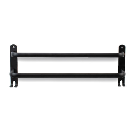 Toallero doble para pared aluminio - Negro