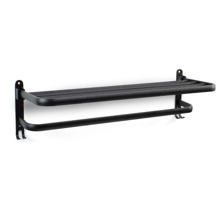 Toallero doble para pared aluminio - Negro