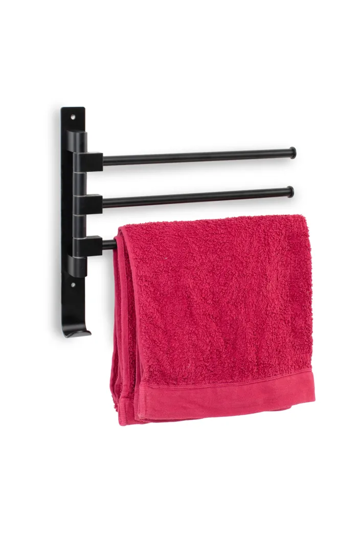 Toallero para pared aluminio - Negro