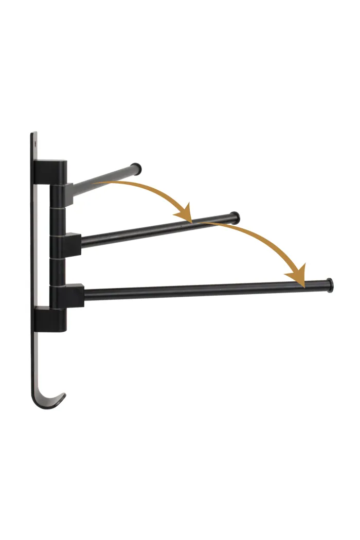 Toallero para pared aluminio - Negro