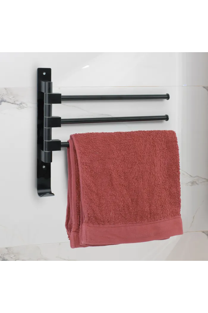 Toallero para pared aluminio - Negro