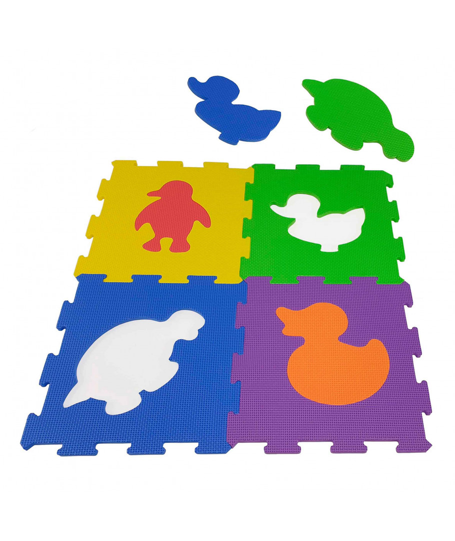 Alfombra puzzle animales infantil 9 piezas (30 x 30 cm) - THE
