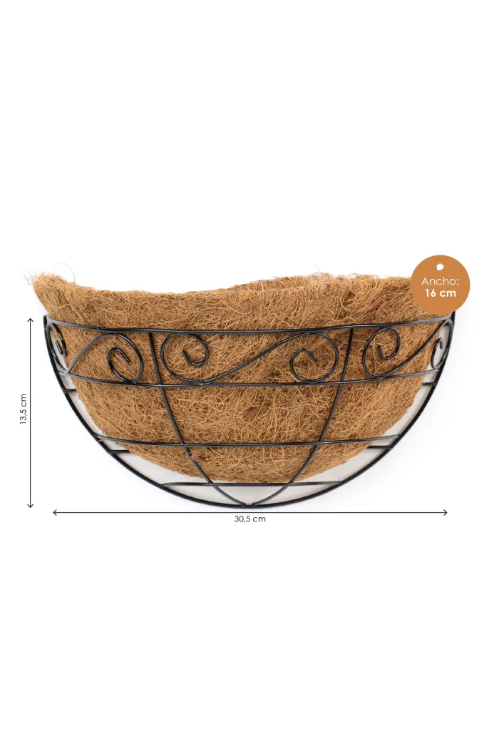 Macetero de coco (13,5 x 30,5 cm)