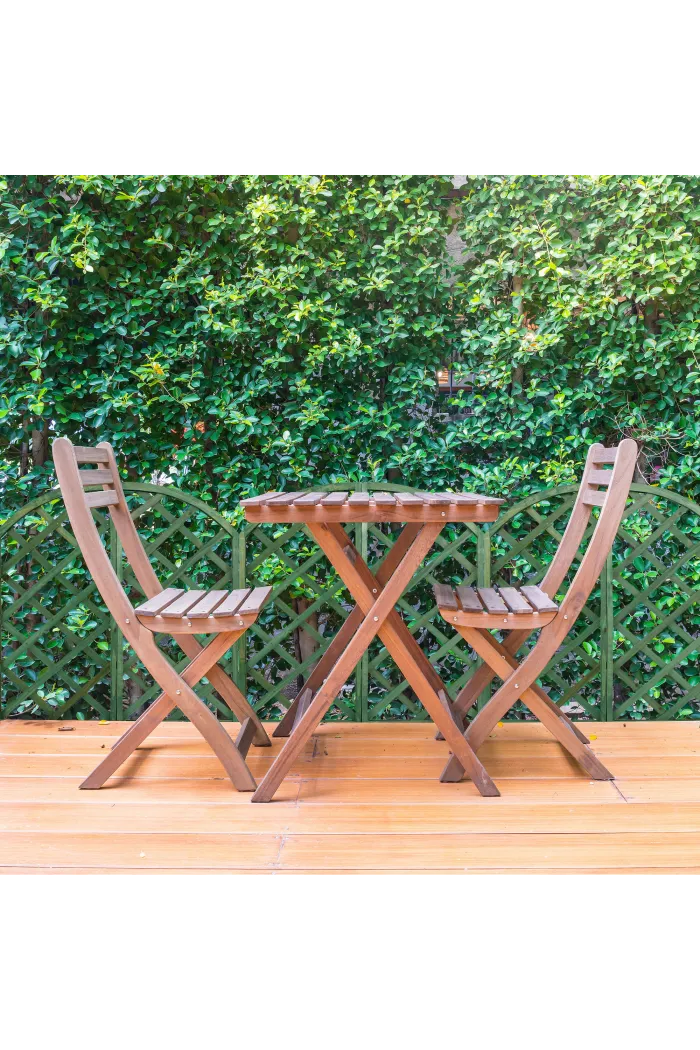 Panel de Celosía de Madera Doble para Jardín y Terraza – Exterior Decorativo
