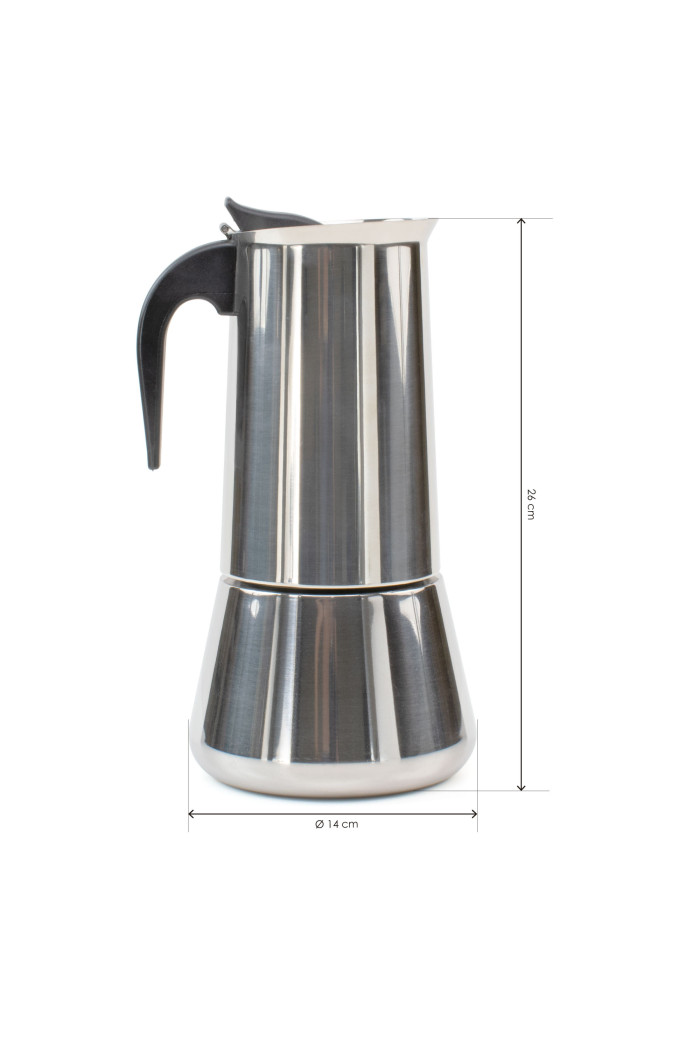 CAFETERA ACERO INOX INDUCCION 12 TAZAS D.14X26 cm