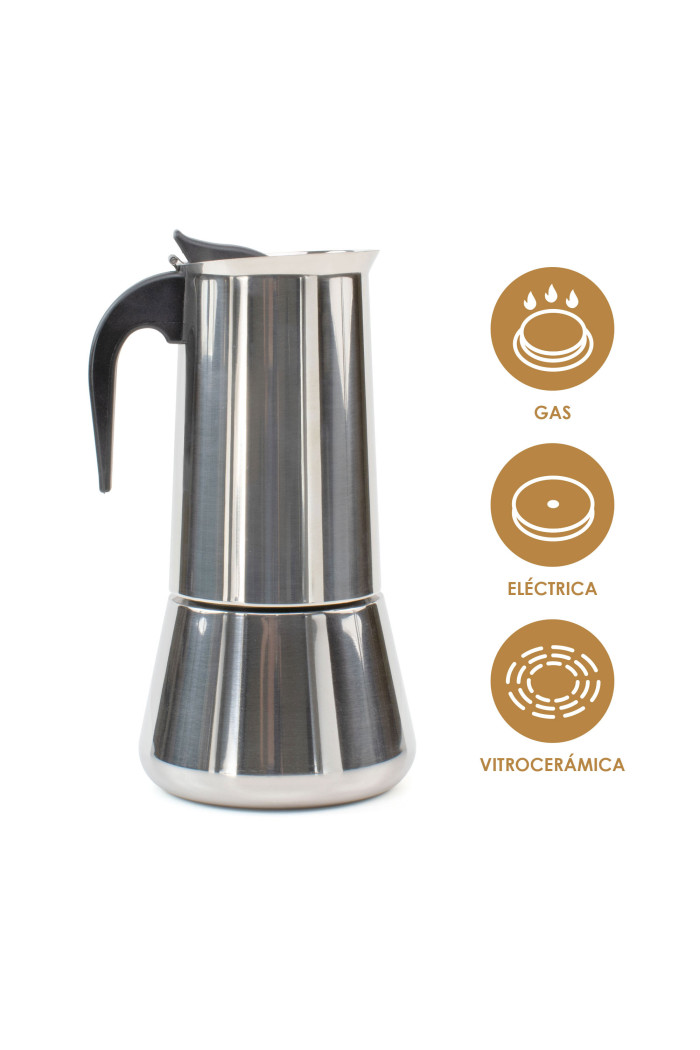 CAFETERA ACERO INOX INDUCCION 12 TAZAS D.14X26 cm