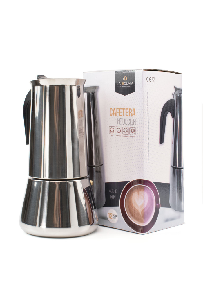 CAFETERA ACERO INOX INDUCCION 12 TAZAS D.14X26 cm