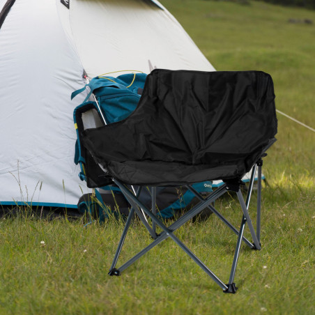 SILLA CAMPING PLEGABLE NEGRA 66X52X65