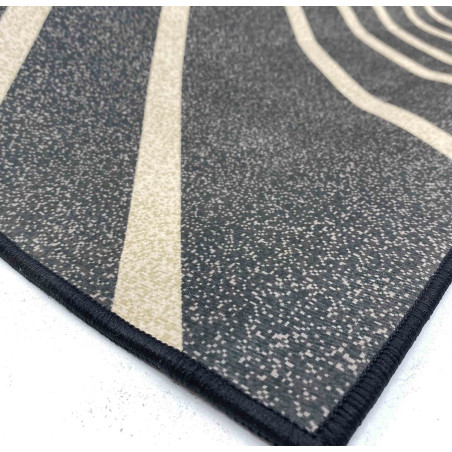 Alfombra gris microfibra (180x120 cm) líneas