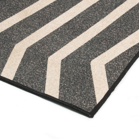 Alfombra gris microfibra (180x120 cm) líneas