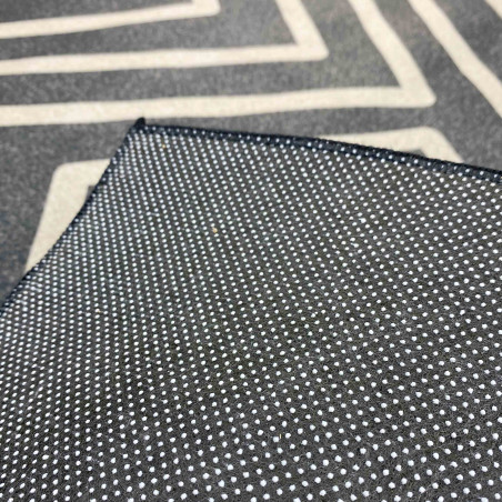 Alfombra gris microfibra (200x140 cm) líneas