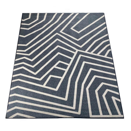 Alfombra gris microfibra (230x160 cm) líneas