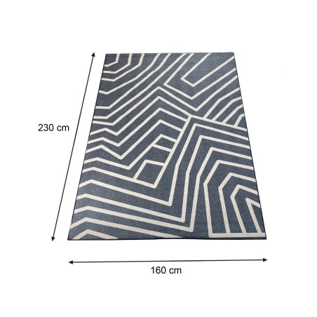 Alfombra gris microfibra (230x160 cm) líneas