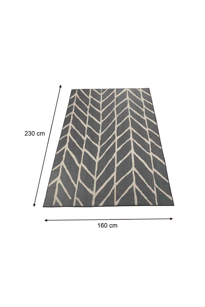 Alfombra gris microfibra (230x160 cm) shapes