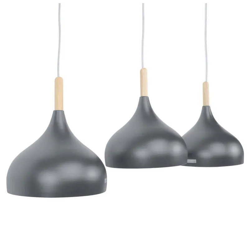 Lámpara de Techo en Aluminio y Madera - Orit