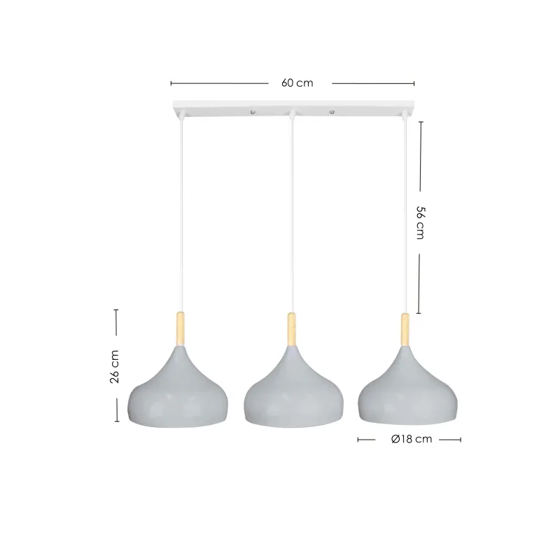 Lámpara de Techo en Aluminio y Madera - Orit
