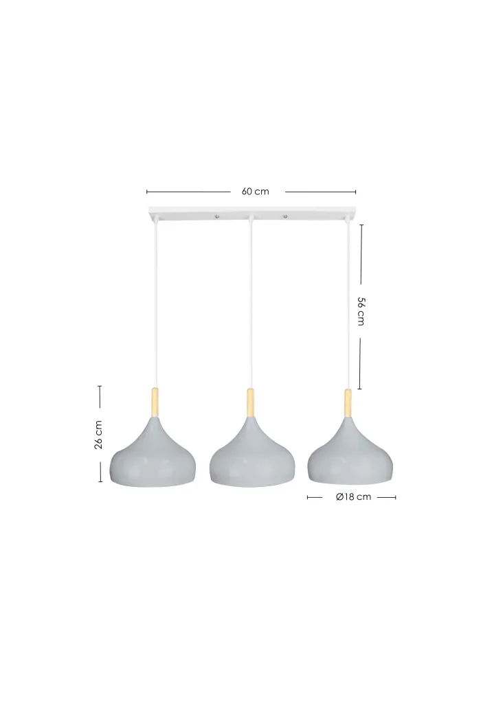Lámpara de Techo en Aluminio y Madera - Orit