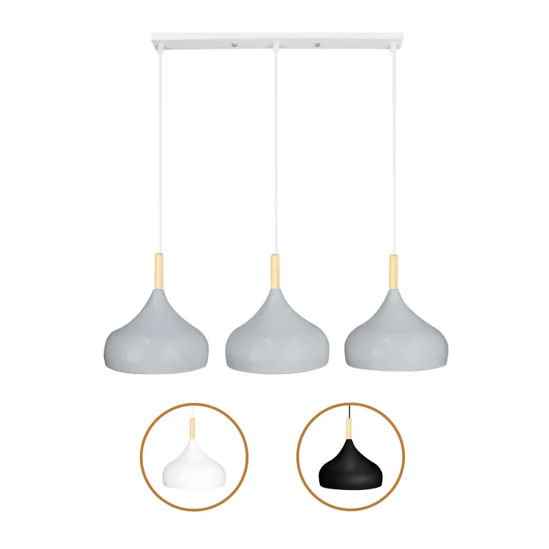 Lámpara de Techo en Aluminio y Madera - Orit