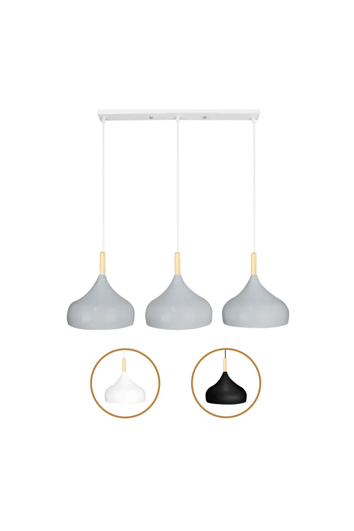 Lámpara de Techo en Aluminio y Madera - Orit