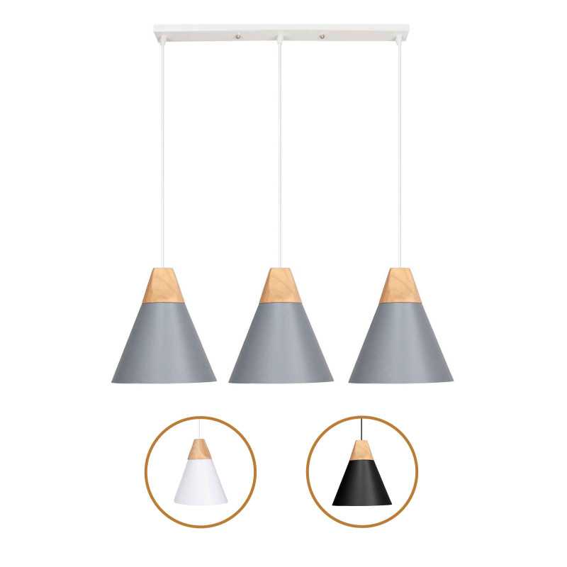 Lámpara de Techo en Aluminio y Madera - Levi