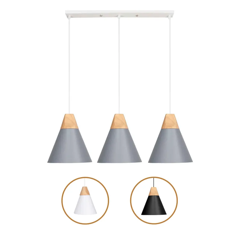 Lámpara de Techo en Aluminio y Madera - Levi