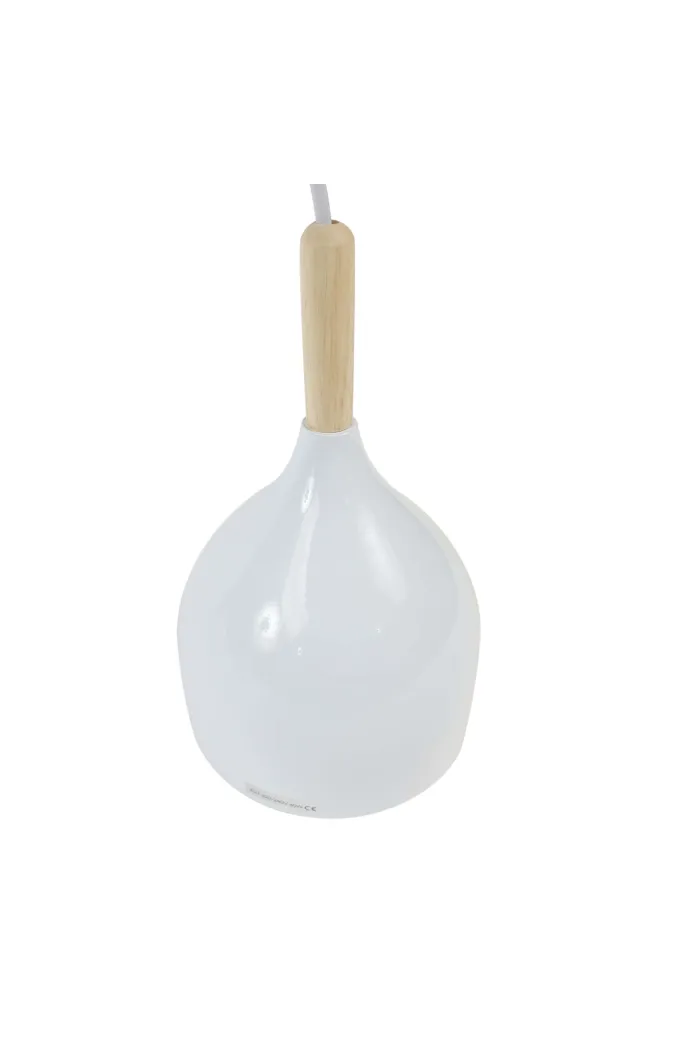Lámpara de techo en aluminio y madera - Blanco