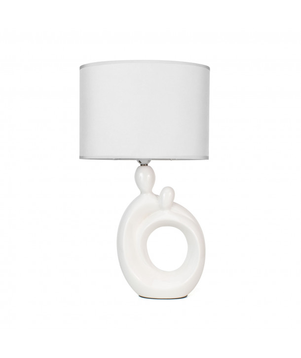 Lámpara para mesa con base moderna - Blanco/Blanco