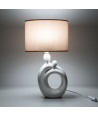 Lámpara para mesa con base moderna - Beige/Blanco