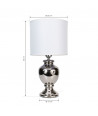 Lámpara para mesa con base de cerámica - Blanco/Metalizado