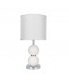 Lámpara para mesa con base de cerámica - Blanco/Blanco