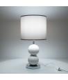 Lámpara para mesa con base de cerámica - Blanco/Blanco