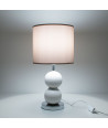 Lámpara para mesa con base de cerámica - Beige/Blanco