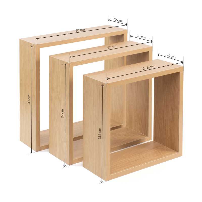 SET DE 3 ESTANTES CUADRADOS