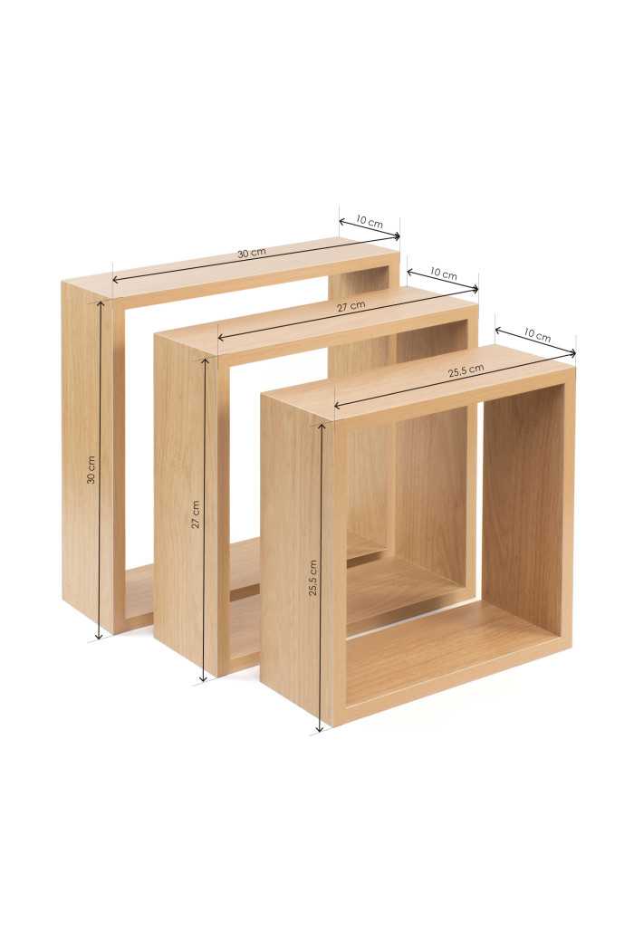 SET DE 3 ESTANTES CUADRADOS