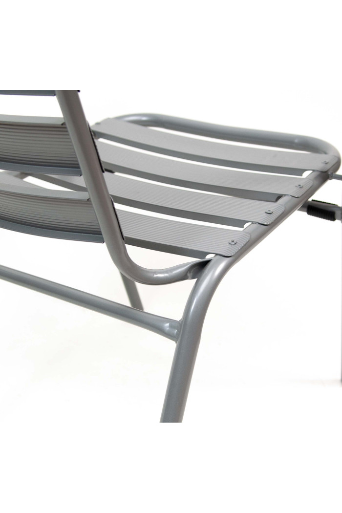 Silla de aluminio gris