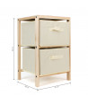 Mueble auxiliar de madera 2 cajones - Natural/Beige