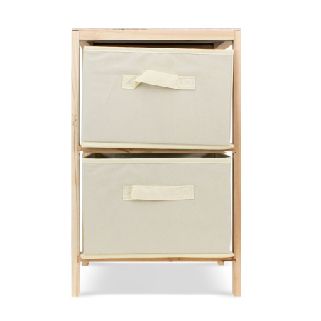 MUEBLE AUXILIAR MADERA NATURAL 2 CAJONES KIT