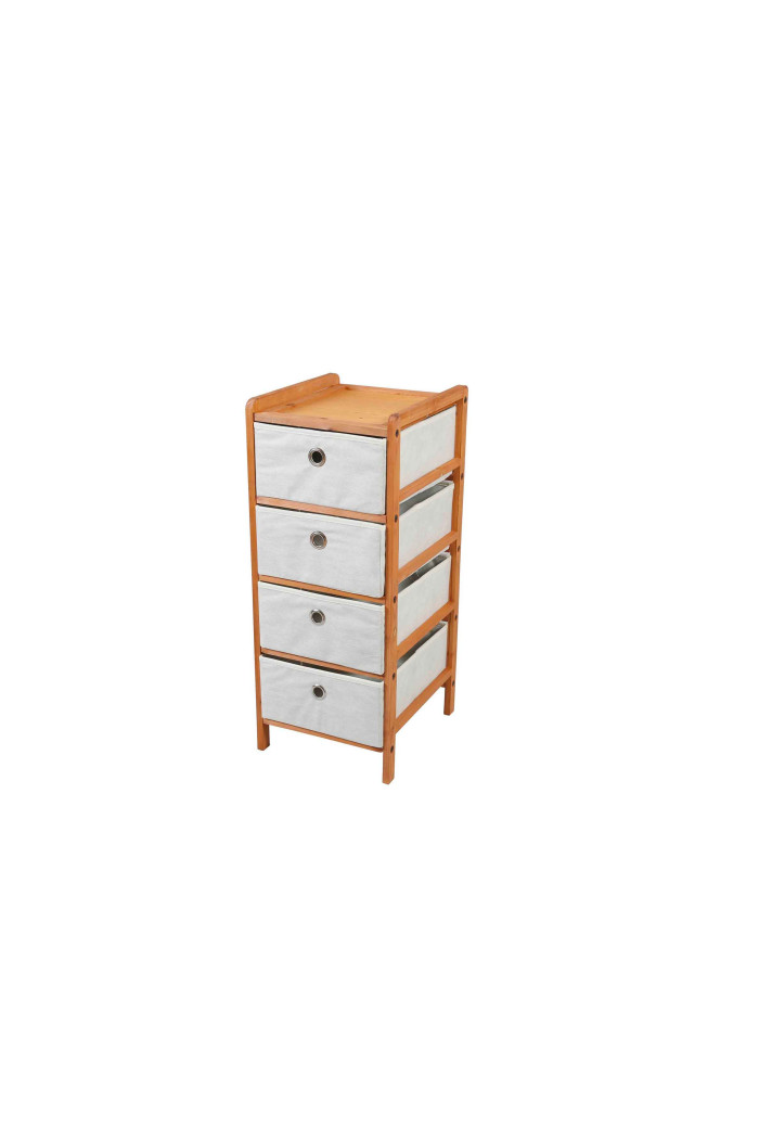 Mueble auxiliar de madera 4 cajones - Marrón